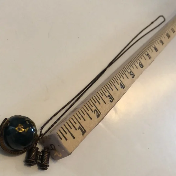 Globe Necklace World Globe and Binoculars Necklace Globe Graduation Gift - Picture 8 of 16